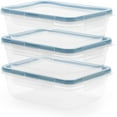 thumbnail image 3 of Plastic Food Storage Containers Set, Leakproof & Airtight Locking Lids Rectangular Tupperware, Non-Toxic BPA-Free Lids, Microwave Dishwasher Freezer Safe, 3 of 10