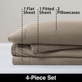 thumbnail image 3 of Allswell Soft & Silky 4-Piece 300 Thread Count Beige Viscose from Bamboo Sateen Bed Sheet Set, Queen Size, 3 of 5