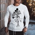 thumbnail image 2 of Blusa informal de manga larga con cuello redondo y estampado de calavera para hombre Pompotops  oipoqjl1714, 2 of 4