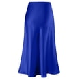 thumbnail image 4 of STAOEDU Womens High Waist Midi Skirt Fishtail Silky Satin Skirt Work Party Pencil Bias Cutting Skirt, 4 of 6