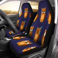 thumbnail image 1 of Juego de 2 fundas para asientos de coche ABPHQTO colección de búhos marrones protector universal, 1 of 4