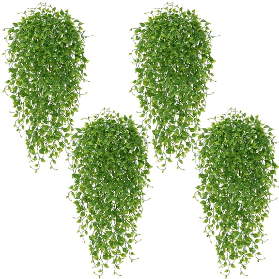 Lyacmy 4 Packs Artificial Hanging Plants, Evergreen Faux Vines Boston Ivy Greenery Fake Plants for Indoor Outdoor Home Decor