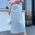 thumbnail image 2 of qolati Maxi Skirts for Women Fall Winter Elastic High Waist Drawstrings Long Skirts Casual Loose A Line Loungwear Pencil Skirts, 2 of 6