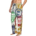 thumbnail image 2 of Daiia Men'S Travel Stamp Pants,Bottoms Sleep Lounge,Pajama Pants,Pj Bottoms Drawstring And Pockets-Small, 2 of 9