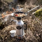 Petromax Wrought Iron Skillet, Long Handle Pan Conducts Heat Evenly, Indoor/Outdoor Camping Cookware for Campfire or Home Kitchen Use, Stove to Table Serveware, 18.1