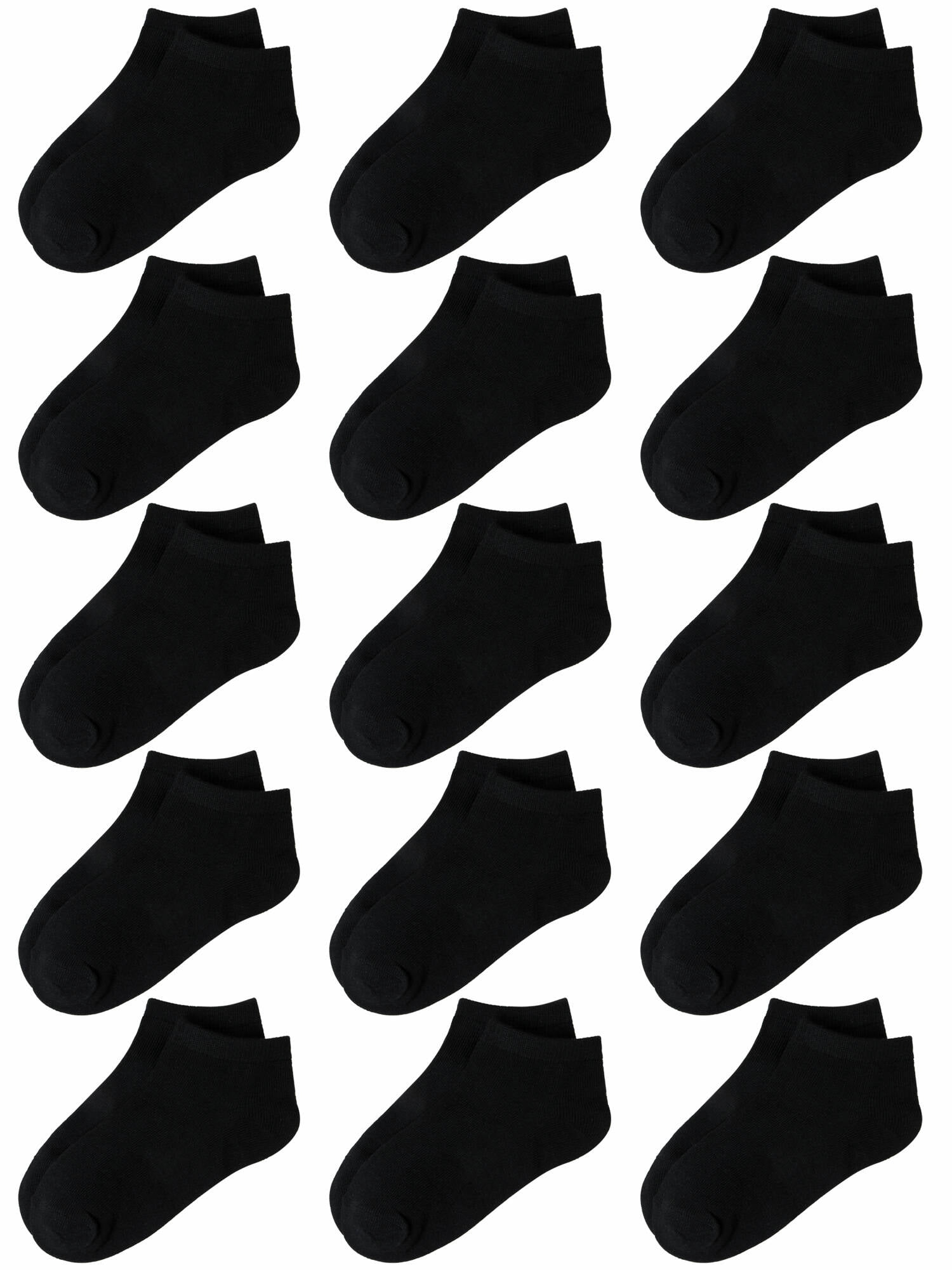 Cooraby 15 Pack Kids' Half Cushion Low Cut Athletic Ankle Socks Boys Girls Ankle Socks