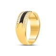 thumbnail image 3 of Diamond Princess 14kt Yellow Gold Mens Round Diamond Double Row Black Textured Wedding Band Ring 1/4 Cttw, 3 of 4