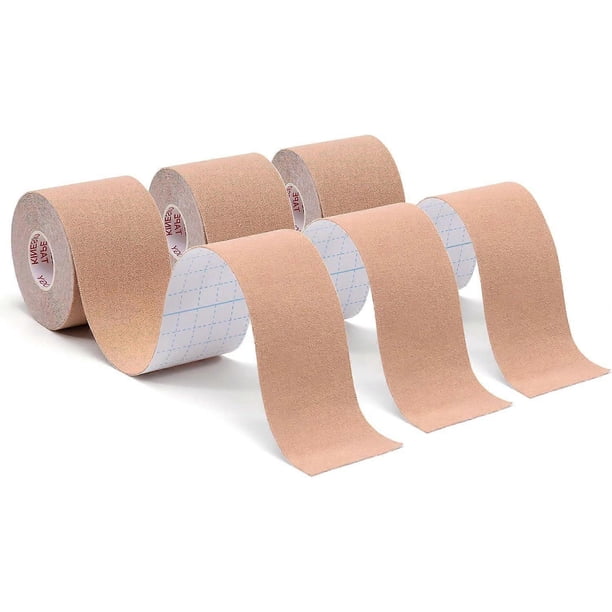 Muscle Movement Kinesiology Tape, 5m x 5cm, Waterproof Elastic Kinesiology Tape for Sports, 3 Rolls (1 x Beige, 1 x Beige, 1 x Beige)