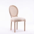 thumbnail image 7 of Dining Chairs with Linen Fabric | Used in Various Rooms | Solid Wood and Rattan, Foam Filler | Provide Cool and Stable Seating, 7 of 7