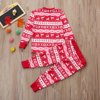 Kids Baby Boy Girl Deer T shirt Tops Pants Pajamas Christmas Set Family Clothes