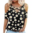 thumbnail image 1 of AMERTEER Blouse Décontractée à Manches Courtes Imprimée 3D Col en V Sexy pour Femmes, 1 of 6