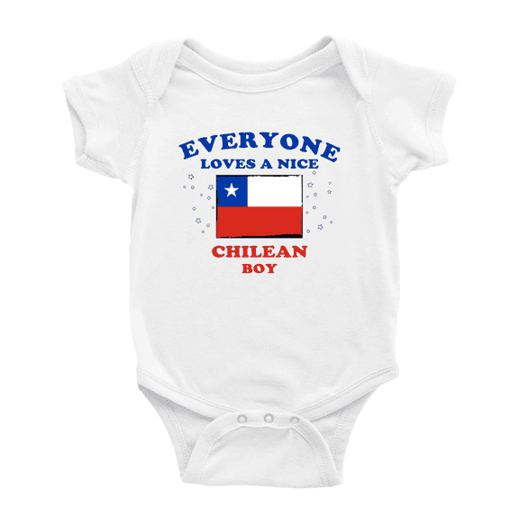 Everyone Loves a Nice Chilean Boy Baby Bodysuit Baby Clothes (White, 6-12 Months)