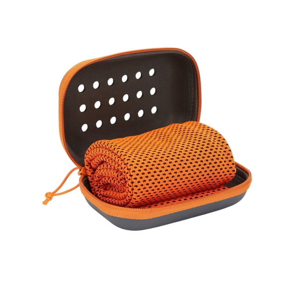 OIUR Cooling Towel with Storage Box Quick Dry Mesh Cool Towel Portable Gym Sweat Towel for Extreme Heat Yoga Running Hiking Fitness