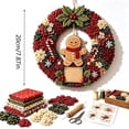 thumbnail image 3 of Christmas 3D Fabric Poke Wreath DIY Kit, Gingerbread Man Style, Handmade Festive Wall Hanging Christmas Indoor Outdoor Decor, 3 of 6
