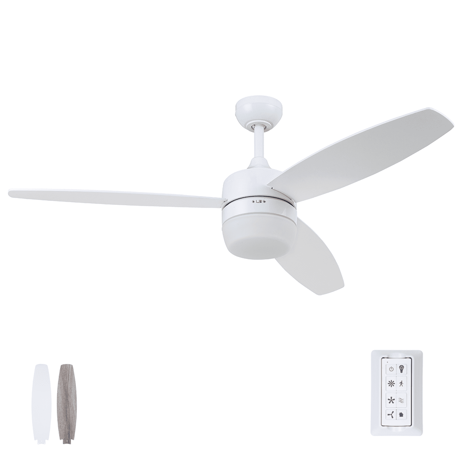 Balloo ceiling fan nickel 122 cm with lighting and remote control 