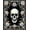 Black Ivory Gray, Pattern 10, variant on ODIKA 8'x10' Washable Area Rug Skull Gothic Skeleton Motif With Victorian Baroque Scroll Accents for Dining Room, Large Office, Lounge, Non-Slip Chair-Friendly Mat