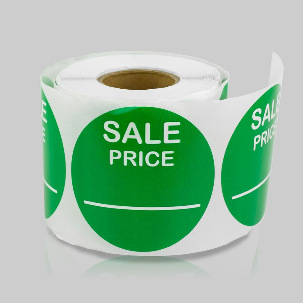 Round Sale Price Stickers (2 inch, 300 Labels per Roll, 2 Rolls, Green
