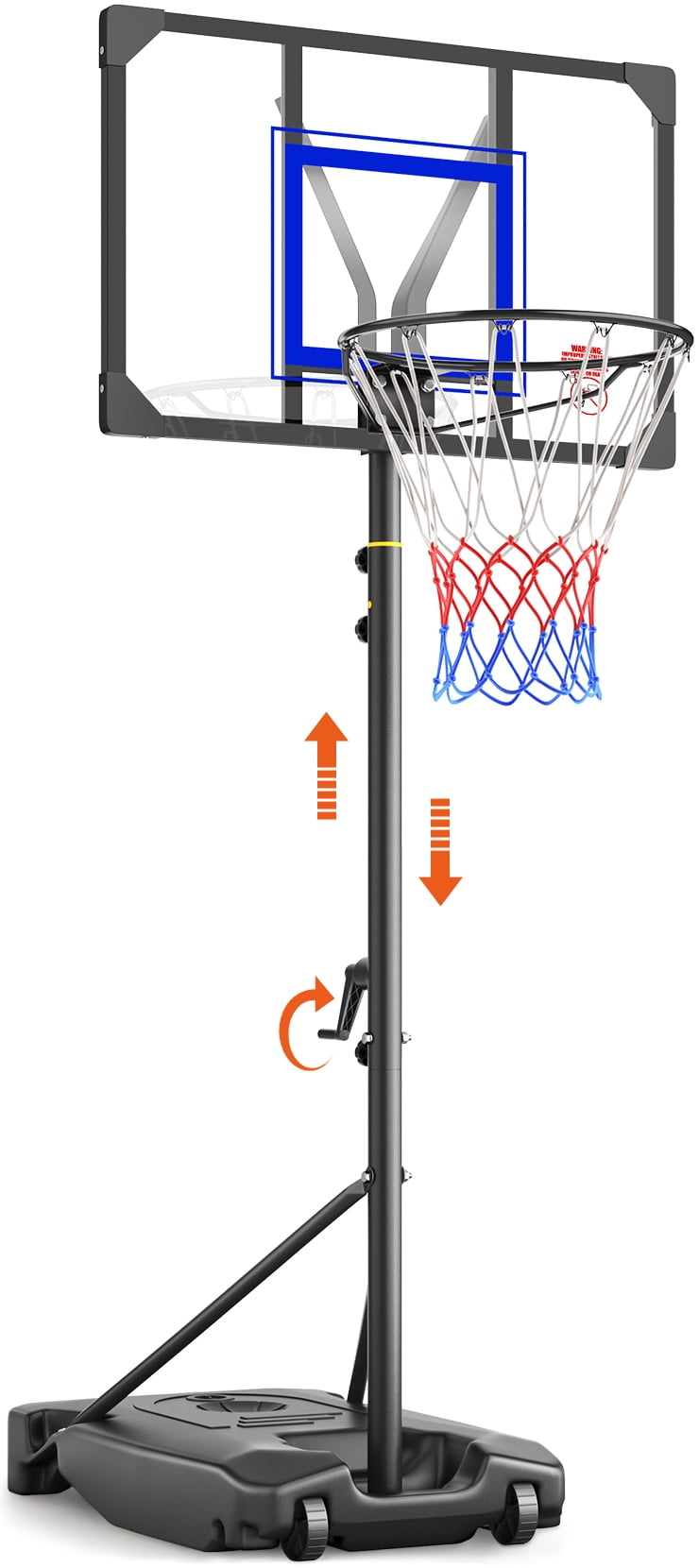 HOOP 5 Neche Adjustable 4.82-8.53ft Height Basketball Hoop with Net