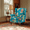 Cyan-blue Floral, variant on EROMMY Upholstered Accent Chair, Floral Print Fabric Armchair