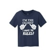 thumbnail image 1 of I'm the Oldest, I Make the Rules Kids Cotton T-Shirt - Navy - Medium, 1 of 1