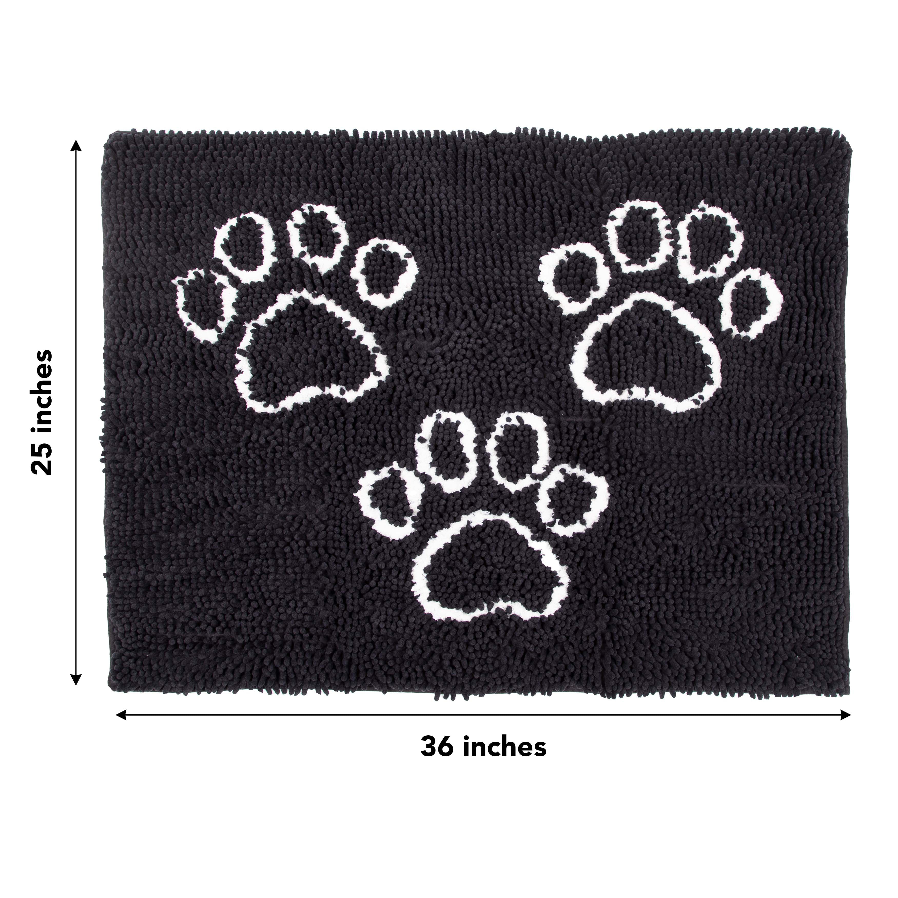 Perro & Gato Chenille Pet Mat with Paw Print Designs, Soft Microfiber Chenille, 3 Colors, 20x31 in. & 26x35 in., Size: 26 x 35, Beige