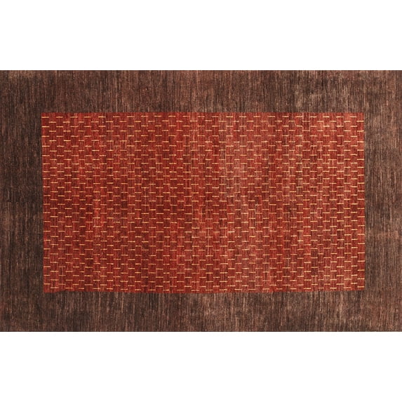 Ahgly Company Machine Washable Indoor Rectangle Contemporary Tomato Red Area Rugs, 2' x 5'