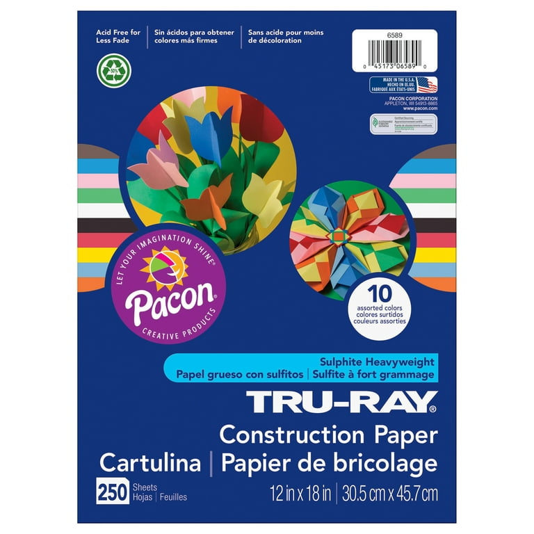Tru-Ray Construction Paper, 12 x 18 Inches, Assorted Classic Color
