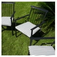 thumbnail image 3 of Set of 4 Outdoor Patio Chairs, Integrated Stackable Wrought Iron Furniture Dining Chairs with Arms and Cushions, Indoor Outdoor Chairs for Porch, Yard, Lawn, Garden - Black, 3 of 9