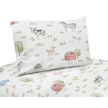 Sweet Jojo Designs Farm Animals Multicolor 4 Piece Queen Size Sheet Set - 4 piece
