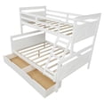 thumbnail image 7 of Twin Over Full Bunk Bed with Two Storage Drawers, Ladder and Safety Guardrail for Kids Teens Adult, Wood Bunk Bed Frame for Bedroom Guest Room, White 78.7''Lx76.3''Wx62.3''H, 7 of 7