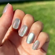 Olive & June Instant Mani Round Extra Short Press-On Nails, Lavender Shimmer, 42 Pieces