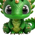 thumbnail image 2 of 2 Piezas Acrílico Lindo Dragón Verde 2D Dinosaurio Plano Navidad Del Coche Cgtredaw, 2 of 9