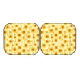 thumbnail image 5 of Lsque Yellow White Striped Sunflower 2 PCS Windshield Sun Shade | CarFoldable Window Covers | Car Accessories Reflect UV for Universal Cars SUV Truck | Large, 5 of 7