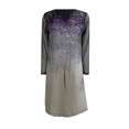 thumbnail image 4 of EQWLJWE Robe pour Femmes à Paillettes Décontractée Manches Longues en Maille Gaze Imprimée Col en V Ample Mi-Longue Mini Robe, 4 of 5