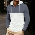 thumbnail image 3 of Maean Men's Hoodie Sweatshirt Button Drawstring Fashion Long Sleeve Lightweight Fall Sweatshirts Clothes, 3 of 7