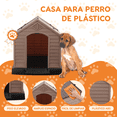 thumbnail image 2 of Casa para Perro Poli Pets Berlín Chica Café con Piso Elevado, Rejillas de Ventilación y Techo Inclinado, 2 of 6