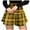 Ginger, variant on Wutalume Women's Loose Fit Plaid Print High Waist Hip Wrap Button Skirt, A-Line Style, Office Casual and Weekend Outfit,Blue L