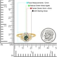 thumbnail image 4 of Natural Green Moss Agate Yellow Tone Silver Size-6 Art Deco Oval Flower Ring Vintage Style Floral Cluster CZ Wedding Engagement Rings For Women 925 Sterling Silver, 4 of 6