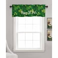 thumbnail image 3 of St. Patrick's Day Linen Curtain Valance for Bedroom/Bathroom/Kitchen/Office/Living/Dining Room Windows,Golden Green Plant Spring Holiday Rod Pocket Topper Drapes Decorative Cafe Drapery Panel 54x18, 3 of 6