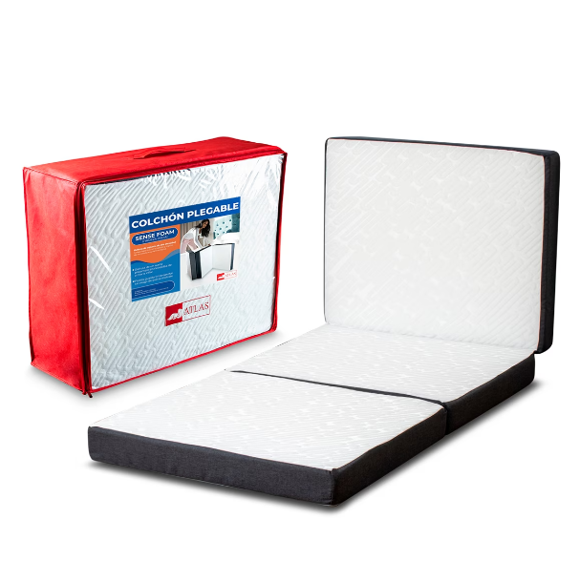Colchón Matrimonial Plegable Atlas del descanso incluye estuche Firmeza Media