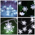 thumbnail image 4 of Luxtrada Chirstmas String Lights Snowflake Colorful Lights Icicle String Light for Garden Holiday Party Wedding Christmas Tree Decoration (White,20LEDs 3m), 4 of 6