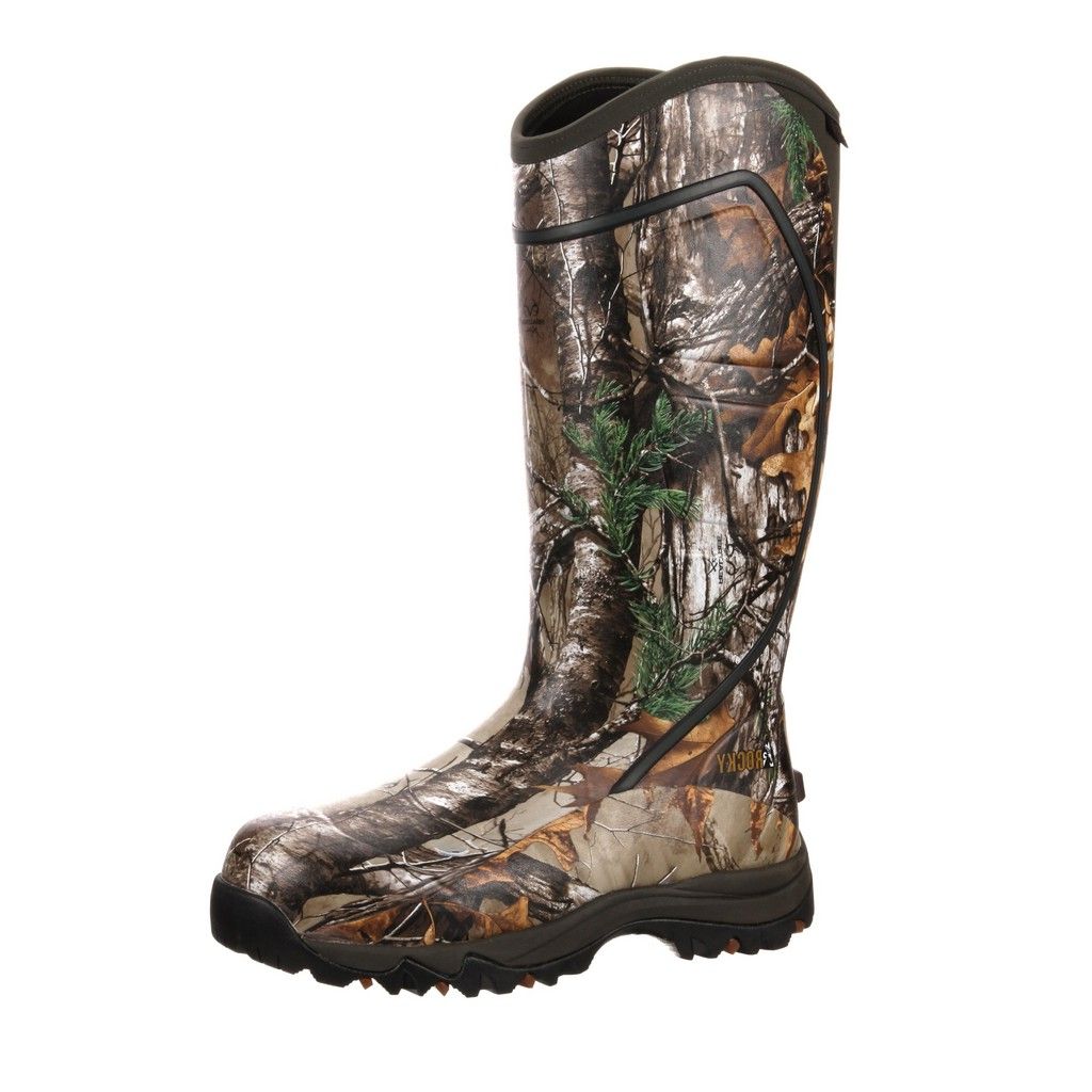 field & stream men's swamptracker realtree xtra waterproof 1000g rubber hunting boots