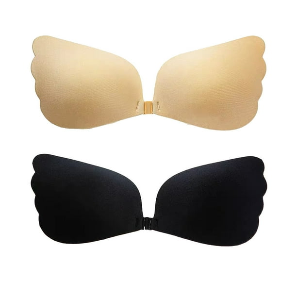 2 pares de sujetador adhesivo push up para mujer, sujetador invisible reutilizable sin espalda, sujetador adhesivo sin tirantes