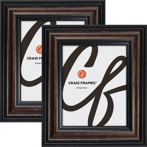 Craig Frames Potomac, 26x30 inch Picture Frame, Walnut Brown, Set of 2