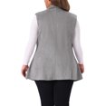 thumbnail image 4 of DARING DIVA Women's Plus Size Lapel Sleeveless Lightweight Suede Vests 2X Grey, 4 of 6