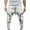 White, variant on Men's Black Mid-Section Elasticated Pants with Zippered Side Pockets and Adjustable Cuffs for Casual Wear