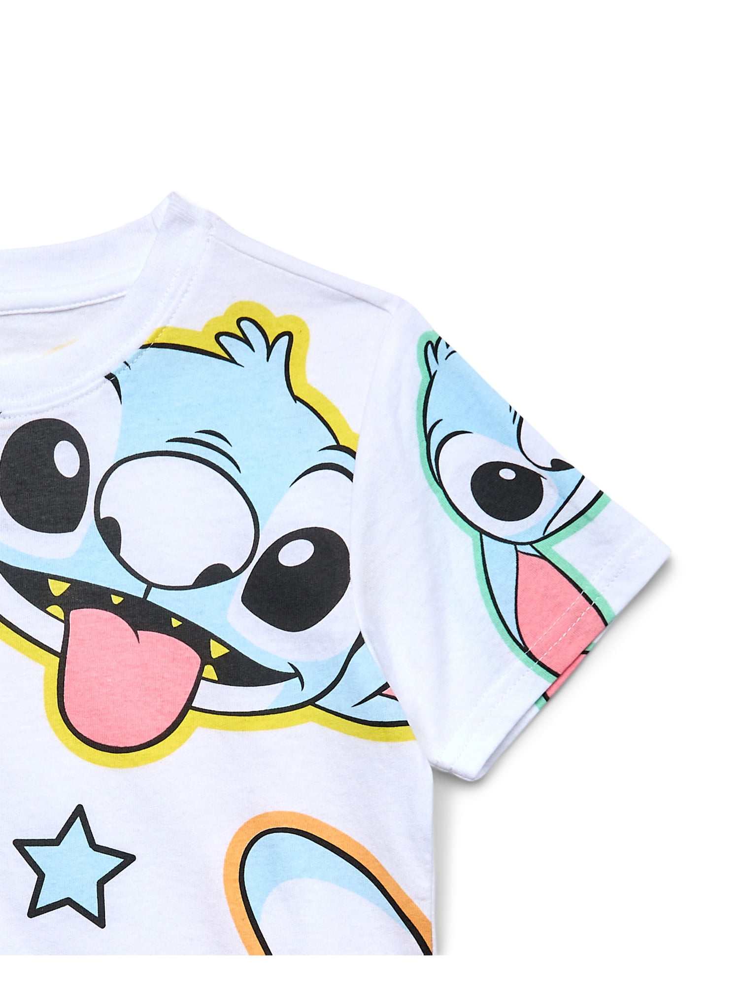 Stitch Girls Graphic T-Shirt and Bike Shorts Set, 2-Piece, Sizes 4-16