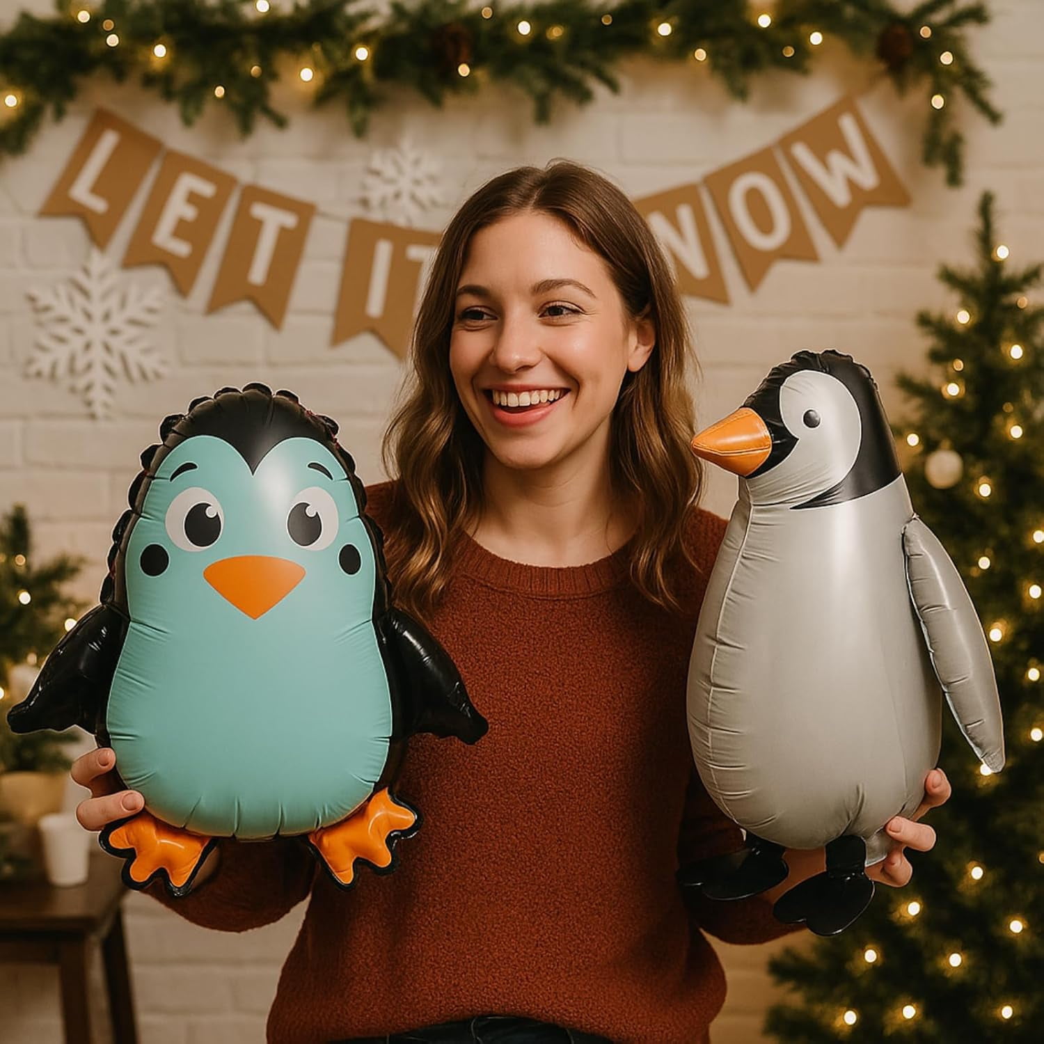 14 Pieces Penguin Balloons Jumbo Walking Penguin Foil Balloon for Birthday Party Favor Wedding Supplies
