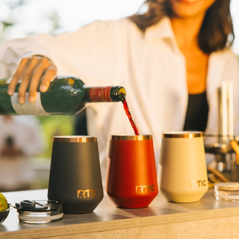 Insulated Tumbler | 12oz | RTIC Outdoors | Happy Hour Wine Tumbler | Black