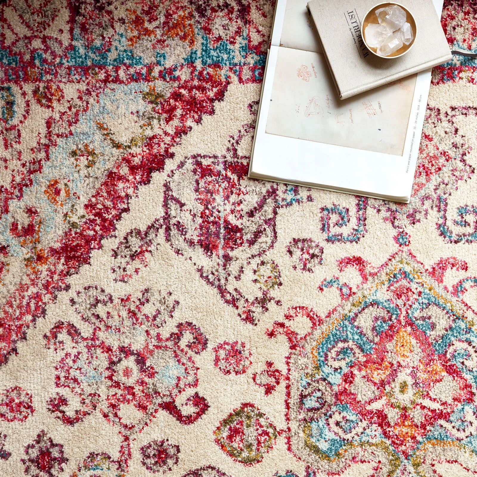 Loloi II Nadia Abstract Aqua / Pink Area Rug